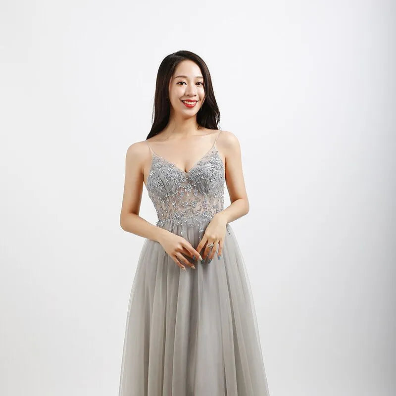 Beaded Crystal Prom Dress