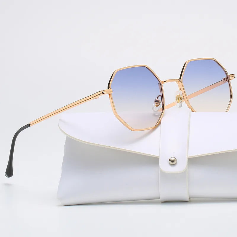 Polygon Metal Sunglasses Vintage Frame