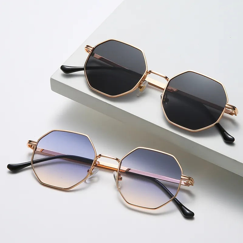 Polygon Metal Sunglasses Vintage Frame