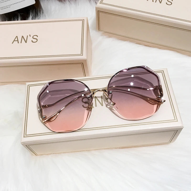 New Women Sunglasses Rimless UV400 Brand Designer