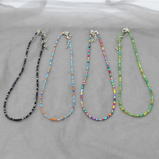 Simple Seed Beads Strand Choker Necklace