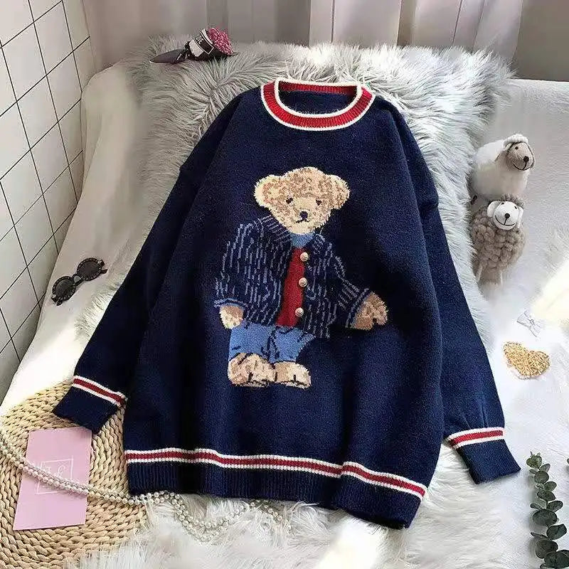 Cartoon Bear Pullover Vest Sweater