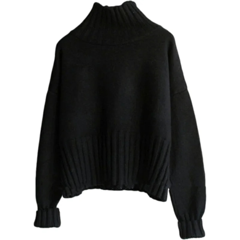 Winter Black White Sweater Women