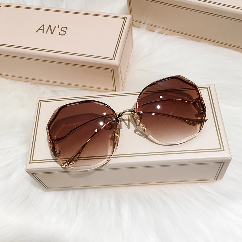 New Women Sunglasses Rimless UV400 Brand Designer