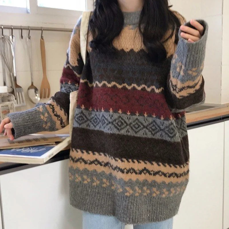 Winter Striped loose sweater