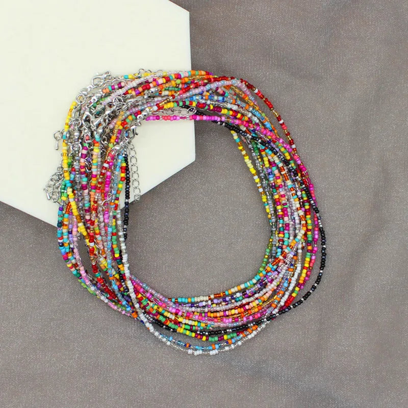 Simple Seed Beads Strand Choker Necklace