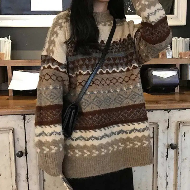 Winter Striped loose sweater