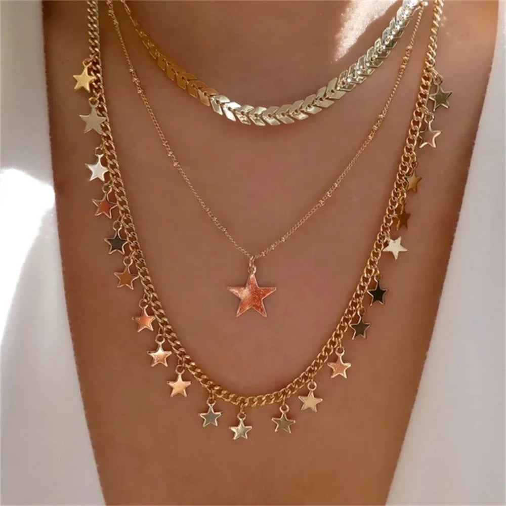 Fashion Gold Color Heart-Shaped Necklace For Women