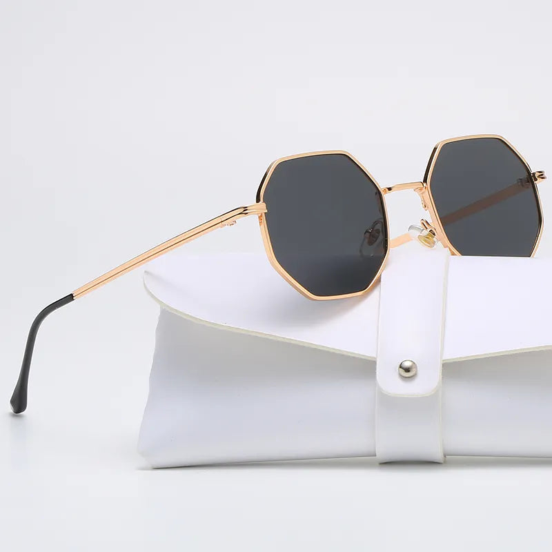 Polygon Metal Sunglasses Vintage Frame