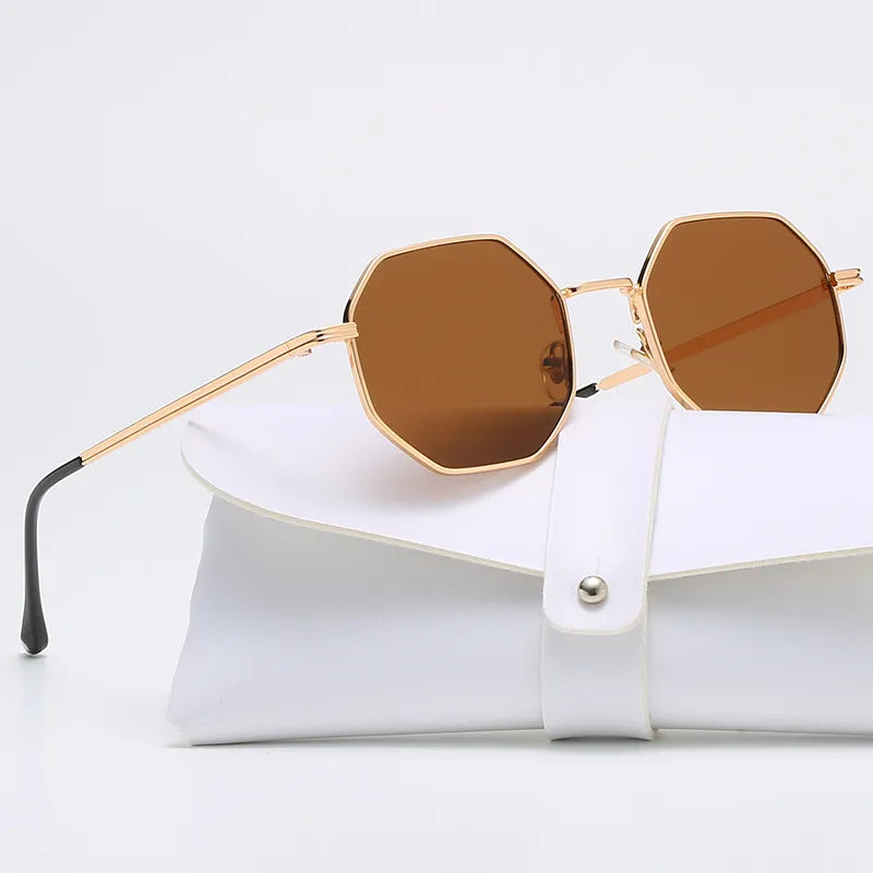 Polygon Metal Sunglasses Vintage Frame