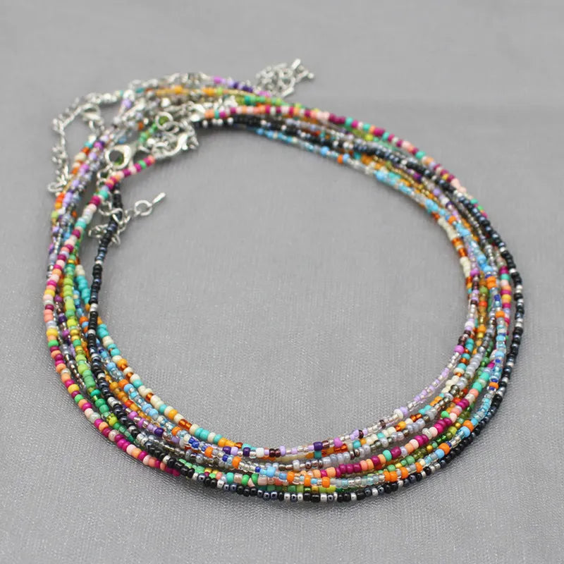 Simple Seed Beads Strand Choker Necklace