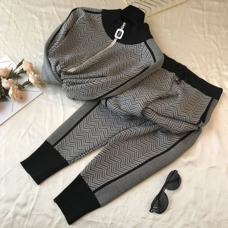 Knitted Cardigans Sweaters + Pants Sets