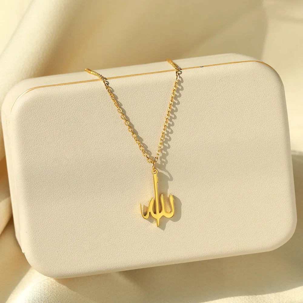 Personalized Letter Love God Patience in Arabic Necklaces