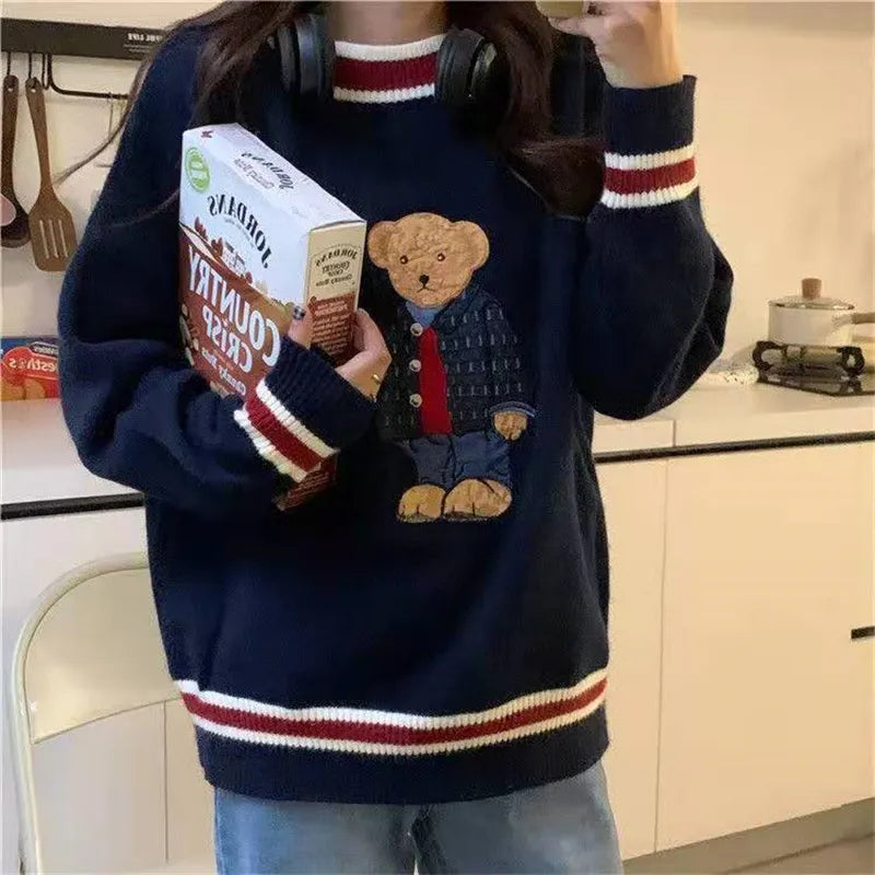 Cartoon Bear Pullover Vest Sweater