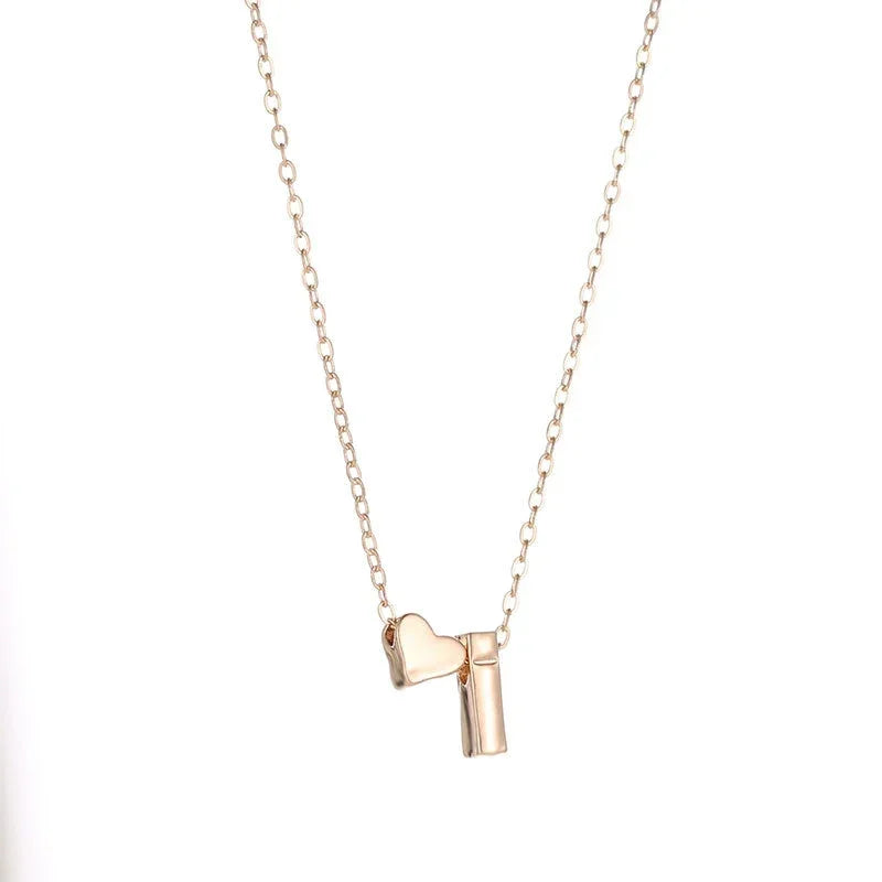 Fashion Tiny Heart Dainty Initial Necklace