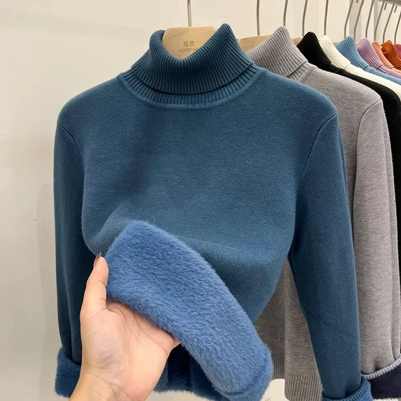 Thicken Velvet Turtleneck Sweater