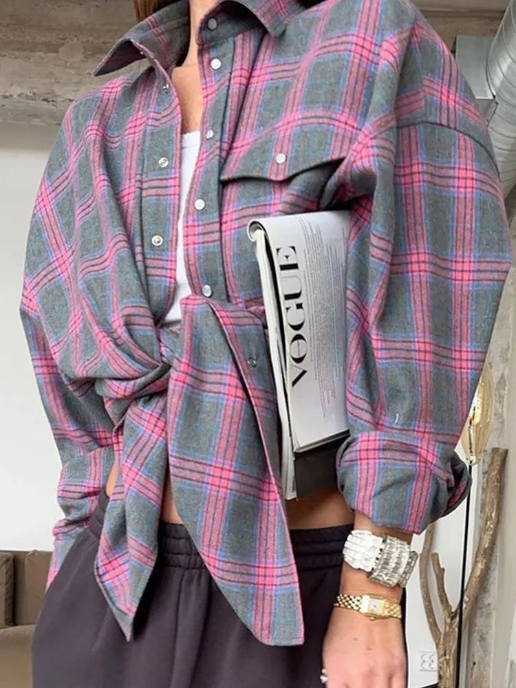 vintage Oversized Plaid Shirt