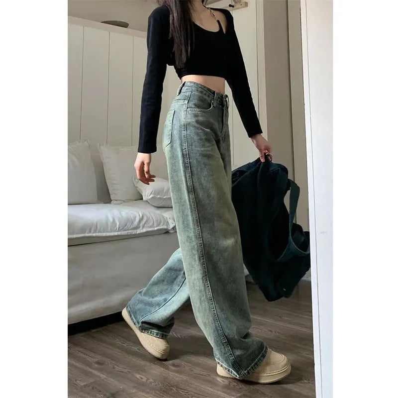 Vintage 90S Baggy Straight Denim Trousers