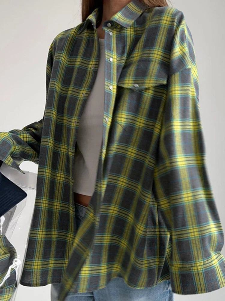 vintage Oversized Plaid Shirt