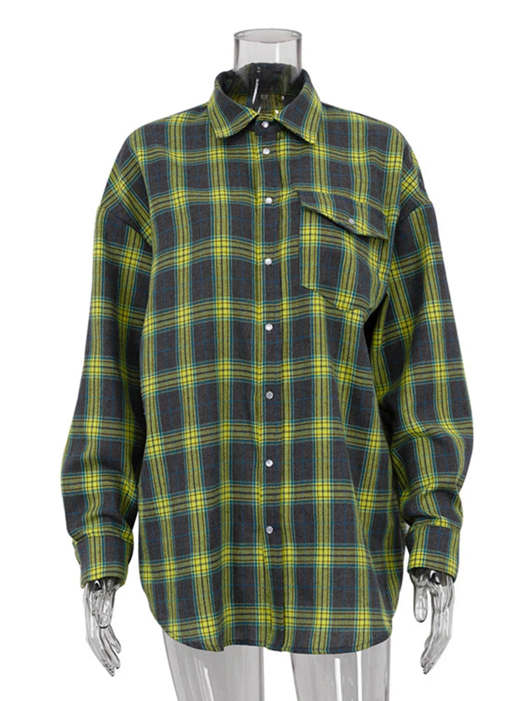 vintage Oversized Plaid Shirt