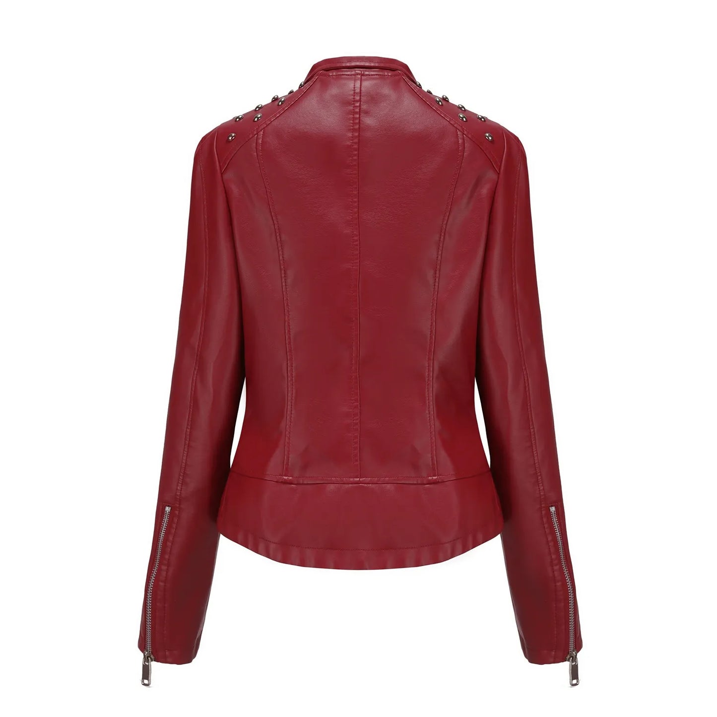 Women's Punk Rivet Leather Jacket