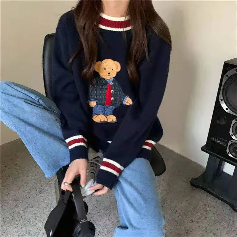 Cartoon Bear Pullover Vest Sweater