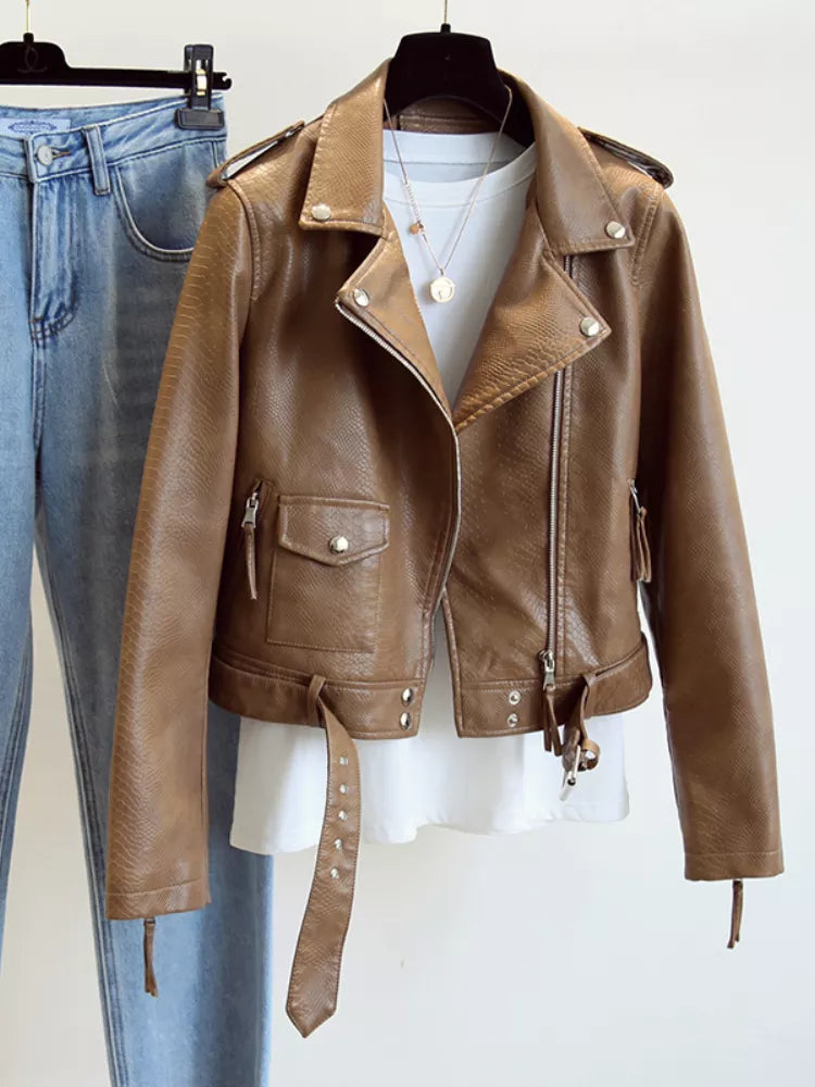 long sleeve leather jacket