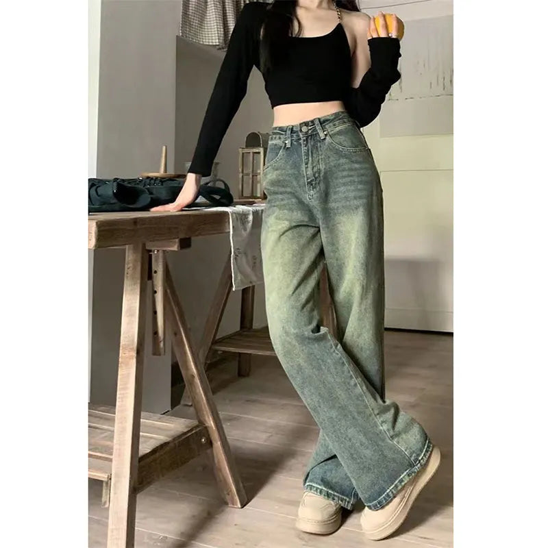 Vintage 90S Baggy Straight Denim Trousers