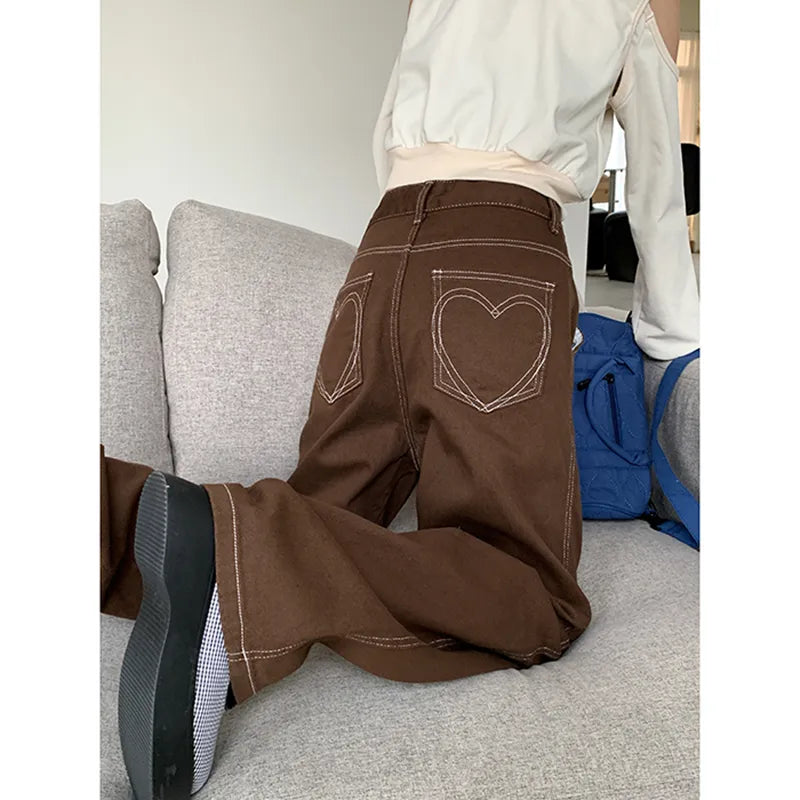 brown vintage jeans high waisted