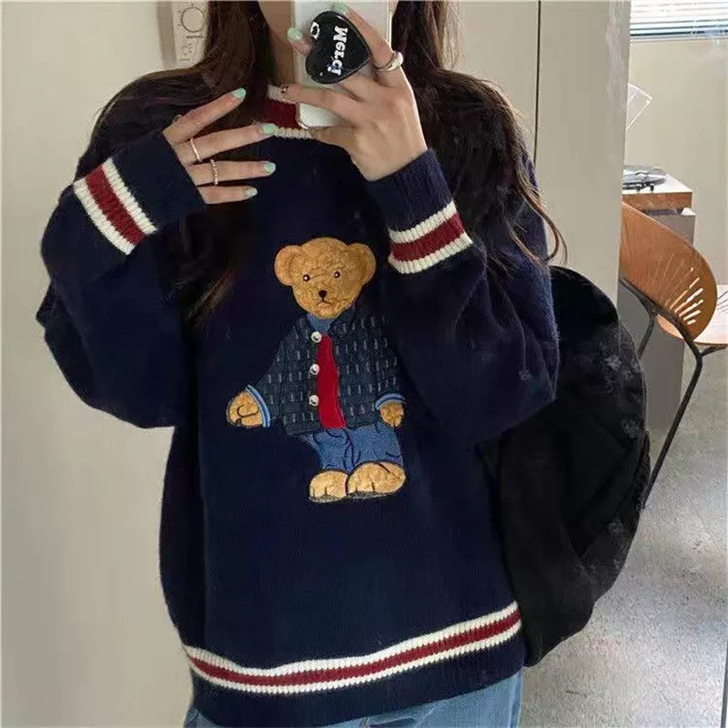 Cartoon Bear Pullover Vest Sweater