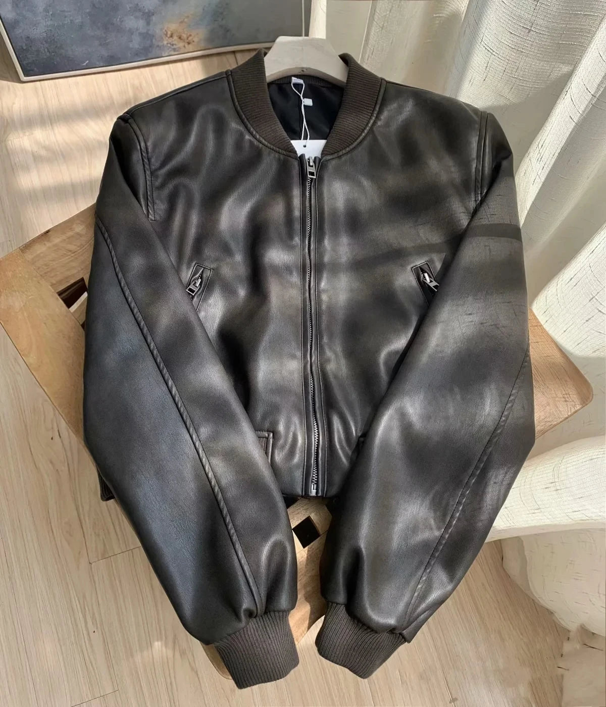 Zipper Leather Jacket