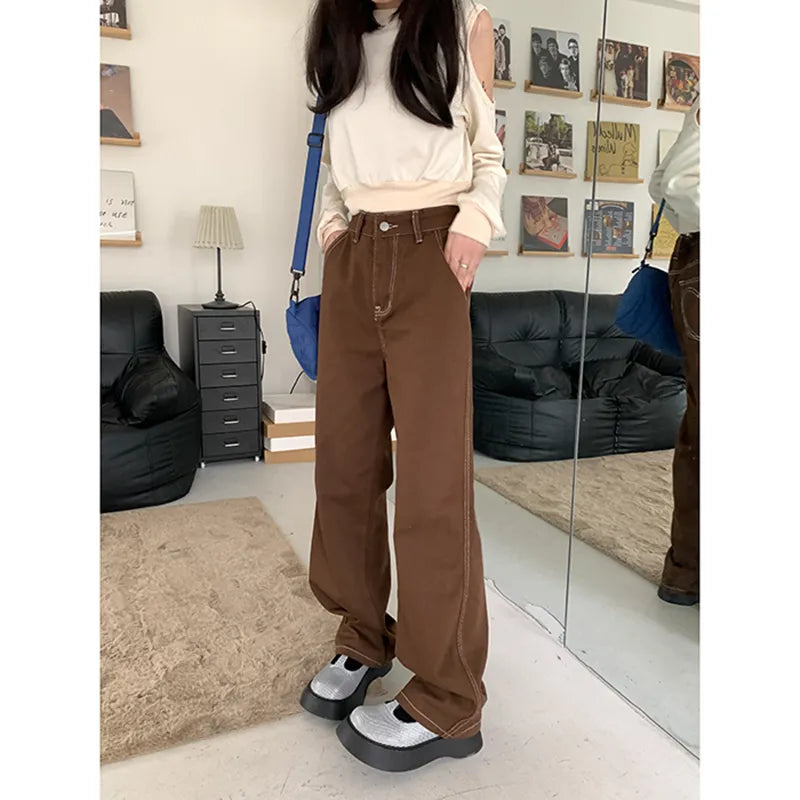 brown vintage jeans high waisted