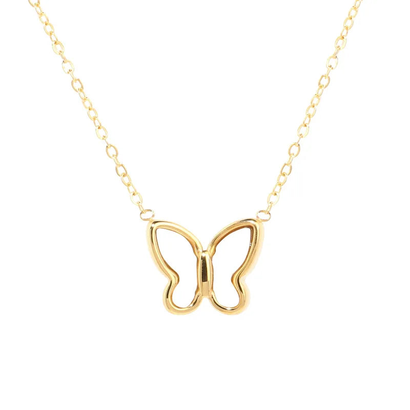 Korean Version Acrylic Butterfly Pendant Necklace