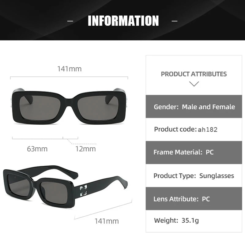 Brand Small Rectangle Frame Sunglasses