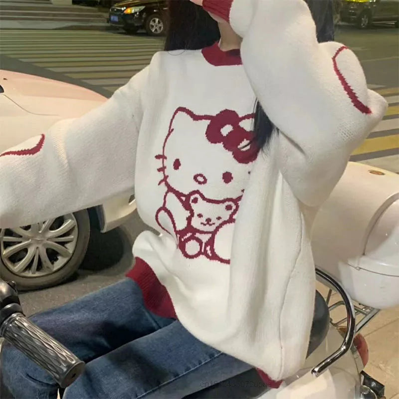 Hello Kitty O-Neck Loose Sweater