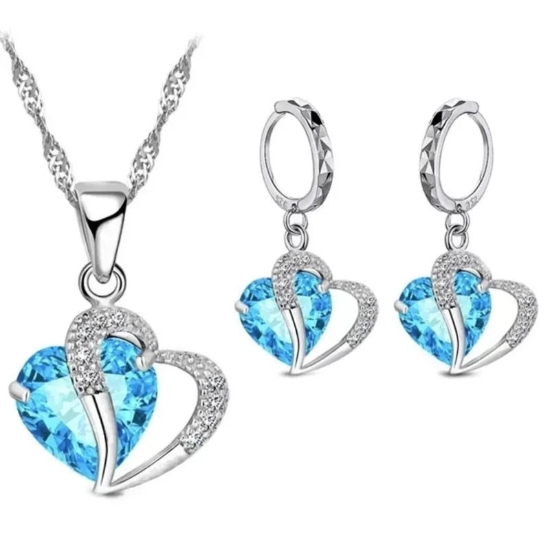 Luxury Women  Sterling Silver Cubic Zircon women set