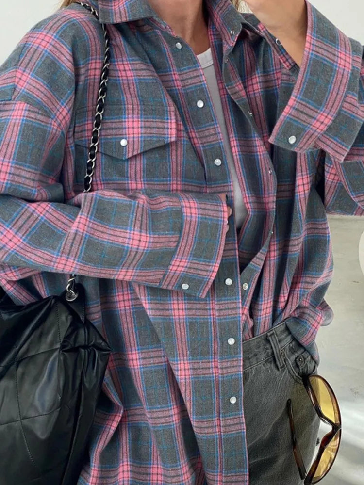 vintage Oversized Plaid Shirt