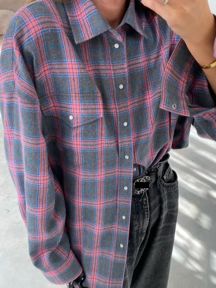 vintage Oversized Plaid Shirt