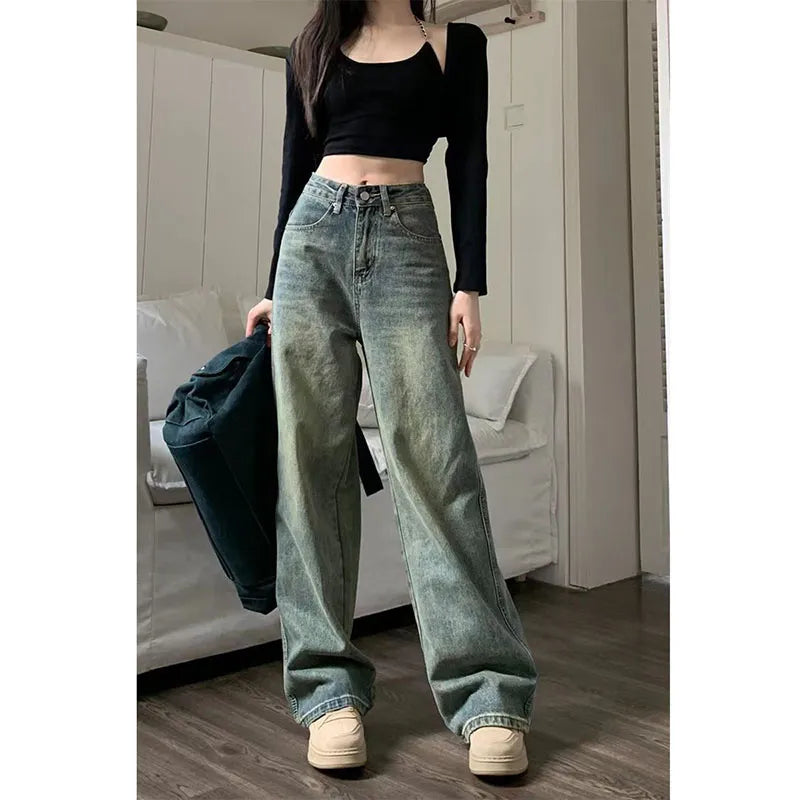 Vintage 90S Baggy Straight Denim Trousers