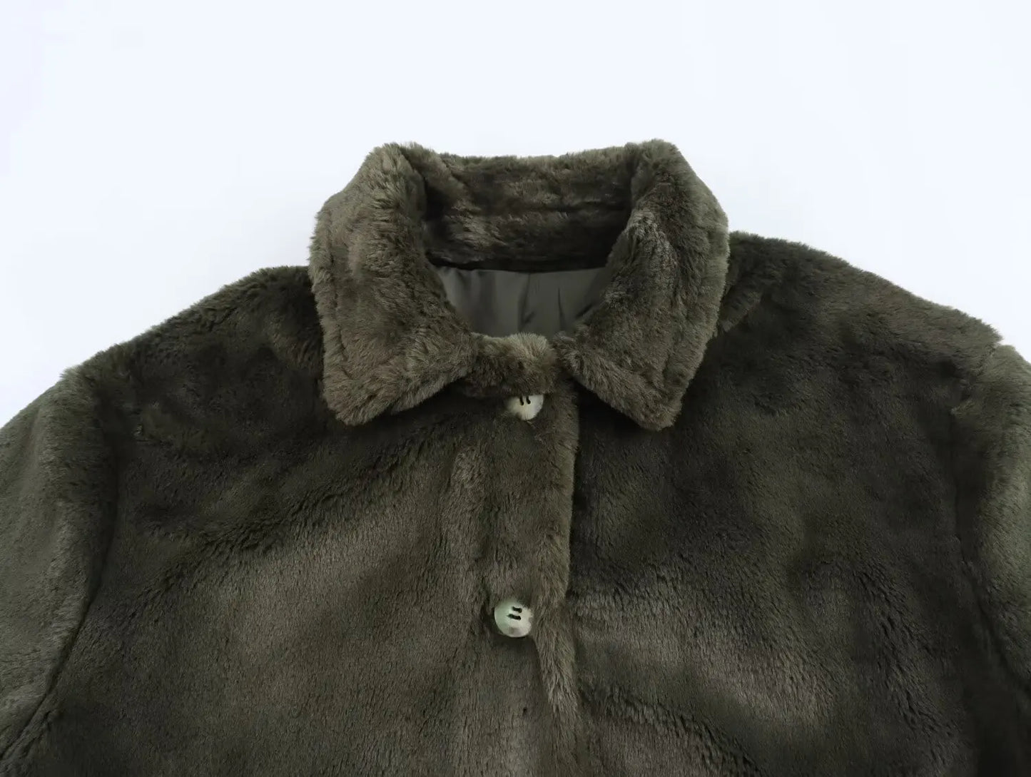 Fur Coat with Pockets Casual Outerwear