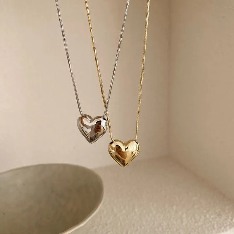 Vintage Love Heart Pendant Necklace for Women